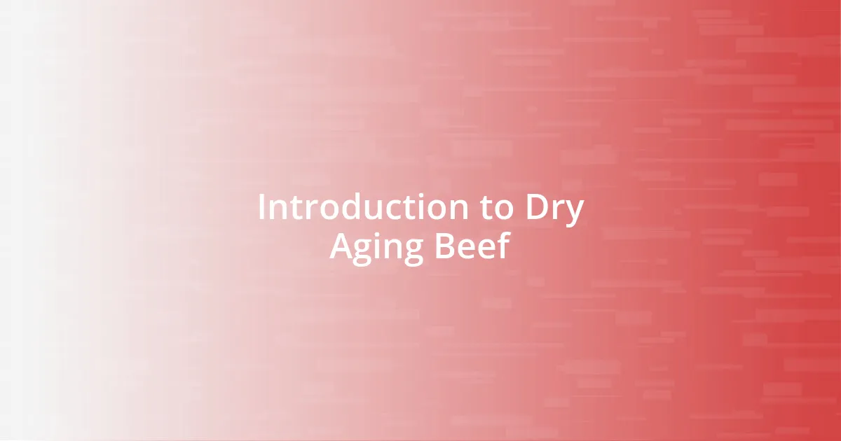 Introduction to Dry Aging Beef