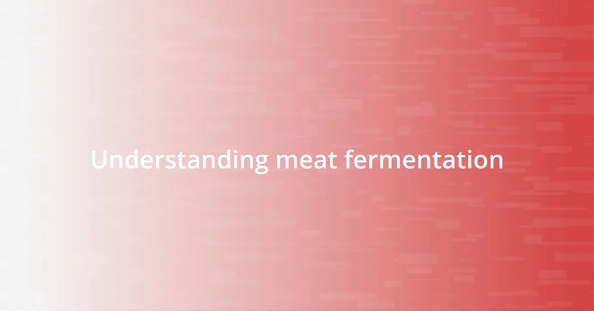 Understanding meat fermentation